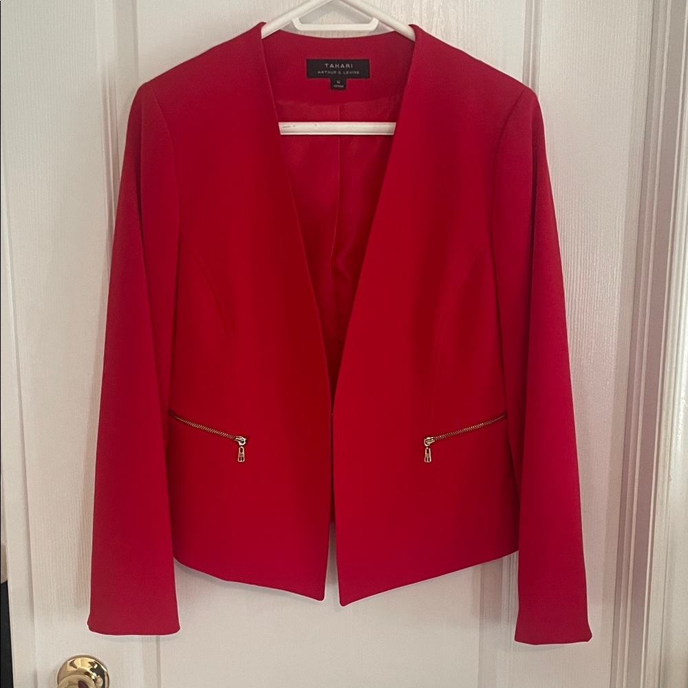 Tahari Vibrant Red Blazer by Arthur S Levine